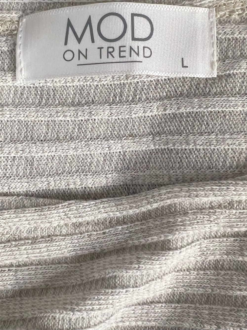 MOD ON TREND Cream Ribbed Top - Picture 2 of 7